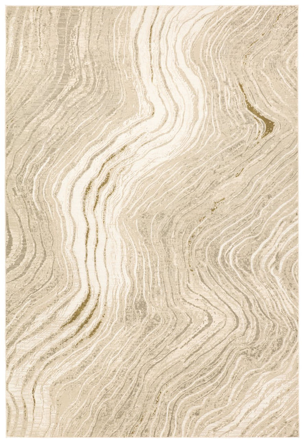 Jaipur Living Toprak Tesuque Top03 Powerloomed Machinemade 100% Polyester Lines Abstract Indoor Rug Tan 100% Polyester Rug162630