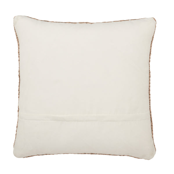 Jaipur Living Vibe by Jaipur Living Torren Woven Geometric Pillow Cover Indoor Outdoor Boho Accent Tan PLC102462