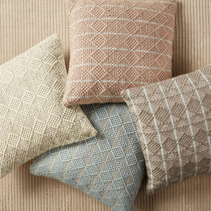 Jaipur Living Vibe by Jaipur Living Torren Woven Geometric Pillow Cover Indoor Outdoor Boho Accent Tan PLC102462