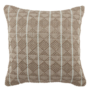 Jaipur Living Vibe by Jaipur Living Torren Woven Geometric Pillow Cover Indoor Outdoor Boho Accent Gray PLC102463