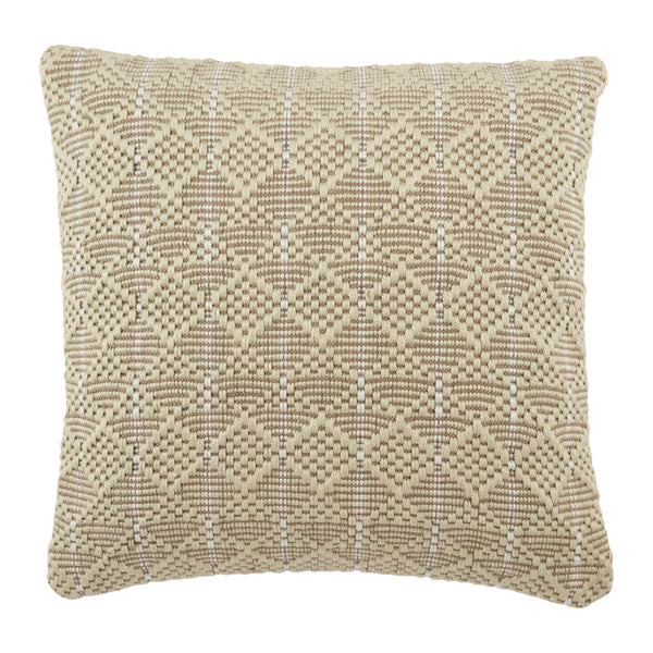 Jaipur Living Vibe by Jaipur Living Lindy Woven Geometric Polyester Indoor Outdoor Square Accent Pillow Light Green PLW103742