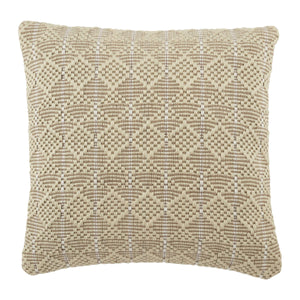 Jaipur Living Vibe by Jaipur Living Torren Woven Geometric Pillow Cover Indoor Outdoor Boho Accent Light Green PLC102464