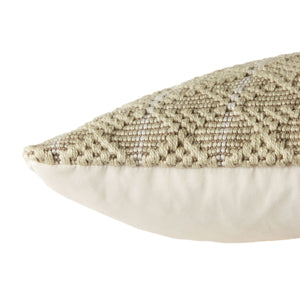 Jaipur Living Vibe by Jaipur Living Lindy Woven Geometric Polyester Indoor Outdoor Square Accent Pillow Light Green PLW103742