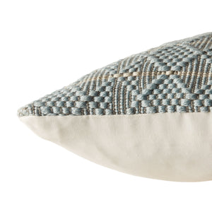 Jaipur Living Vibe by Jaipur Living Lindy Woven Geometric Polyester Indoor Outdoor Square Accent Pillow Light Blue PLW103743