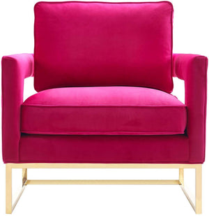 TOV Furniture Avery Velvet Accent Chair - Modern Luxury with Gold Legs, Plush Comfort for Any Stylish Space Pink TOV-A120