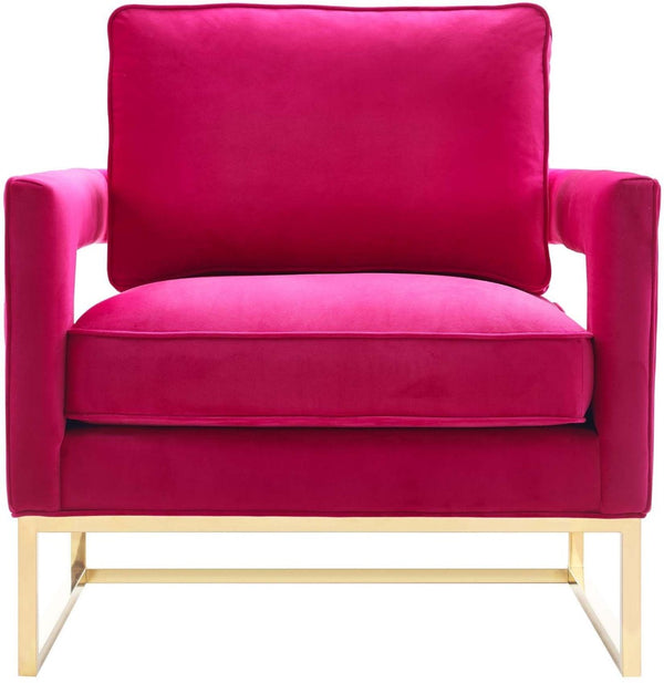 TOV Furniture Avery Velvet Accent Chair - Modern Luxury with Gold Legs, Plush Comfort for Any Stylish Space Pink TOV-A120