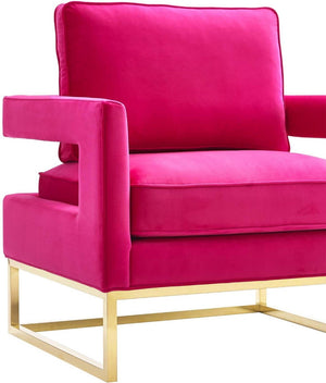 TOV Furniture Avery Velvet Accent Chair - Modern Luxury with Gold Legs, Plush Comfort for Any Stylish Space Pink TOV-A120