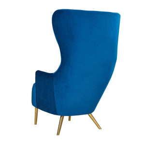 TOV Furniture Julia Velvet Wingback Chair - Sculptural Elegance Meets Comfort with Gold Accents for Your Space Navy TOV-A2045-N