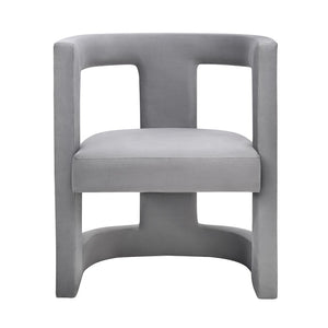 TOV Furniture Ada Velvet Accent Chair - Sculptural Design with Plush Upholstery for Stylish Living Room Comfort Grey TOV-A208