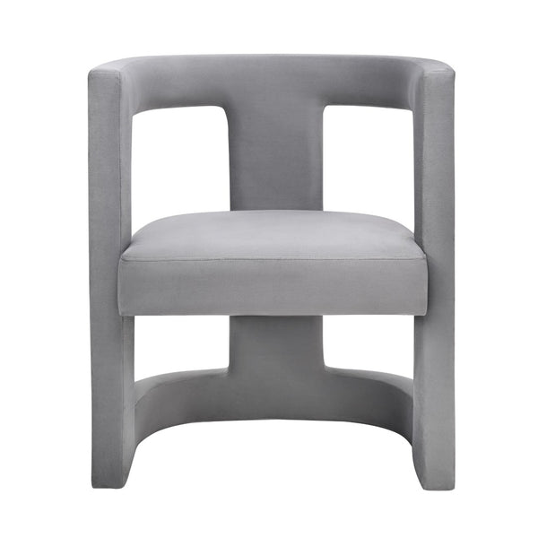 TOV Furniture Ada Velvet Accent Chair - Sculptural Design with Plush Upholstery for Stylish Living Room Comfort Grey TOV-A208