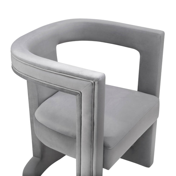 TOV Furniture Ada Velvet Accent Chair - Sculptural Design with Plush Upholstery for Stylish Living Room Comfort Grey TOV-A208