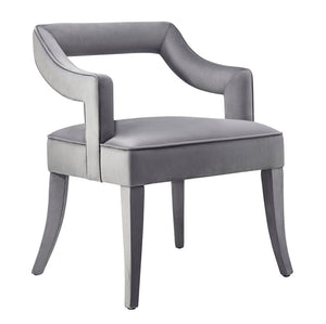 TOV Furniture Tiffany Velvet Chair - Luxurious Handmade Seating for Dining or Bar Areas with Elegant Modern Design Grey TOV-A210