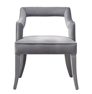 TOV Furniture Tiffany Velvet Chair - Luxurious Handmade Seating for Dining or Bar Areas with Elegant Modern Design Grey TOV-A210