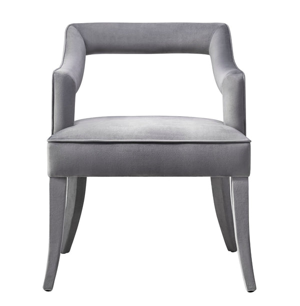 TOV Furniture Tiffany Velvet Chair - Luxurious Handmade Seating for Dining or Bar Areas with Elegant Modern Design Grey TOV-A210