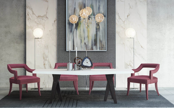 TOV Furniture Tiffany Velvet Chair - Luxurious Handmade Seating for Dining or Bar Areas with Elegant Modern Design Pink TOV-A211