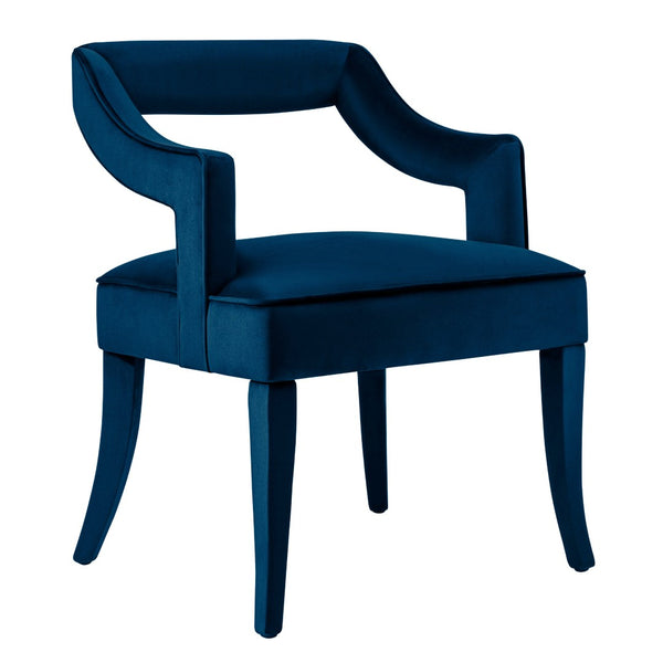 TOV Furniture Tiffany Velvet Chair - Luxurious Handmade Seating for Dining or Bar Areas with Elegant Modern Design Navy TOV-A212