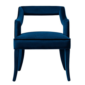 TOV Furniture Tiffany Velvet Chair - Luxurious Handmade Seating for Dining or Bar Areas with Elegant Modern Design Navy TOV-A212