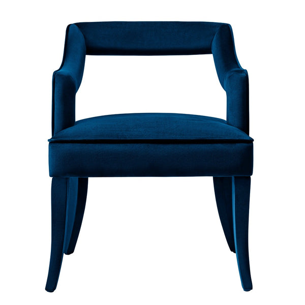 TOV Furniture Tiffany Velvet Chair - Luxurious Handmade Seating for Dining or Bar Areas with Elegant Modern Design Navy TOV-A212