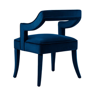 TOV Furniture Tiffany Velvet Chair - Luxurious Handmade Seating for Dining or Bar Areas with Elegant Modern Design Navy TOV-A212