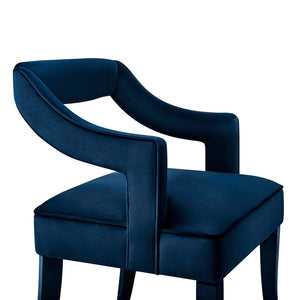 TOV Furniture Tiffany Velvet Chair - Luxurious Handmade Seating for Dining or Bar Areas with Elegant Modern Design Navy TOV-A212