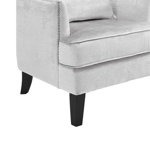TOV Furniture Bristol Tall Wingback Chair - Luxurious Velvet Accent with Lucite Legs & Hand-Applied Nail Head Trim Silver TOV-A89