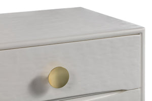 TOV Furniture Divine 38" White 5-Drawer Chest with Glamorous Brass Accents for Elegant Storage in Any Space TOV-B44016