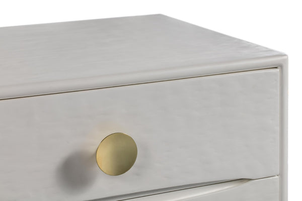 TOV Furniture Divine 38" White 5-Drawer Chest with Glamorous Brass Accents for Elegant Storage in Any Space TOV-B44016