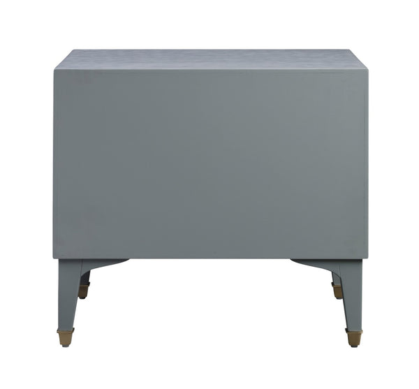 TOV Furniture Divine 25" 2-Drawer Nightstand - Glamorous MDF Design with Undulating Texture and Brass Hardware Grey TOV-B44052