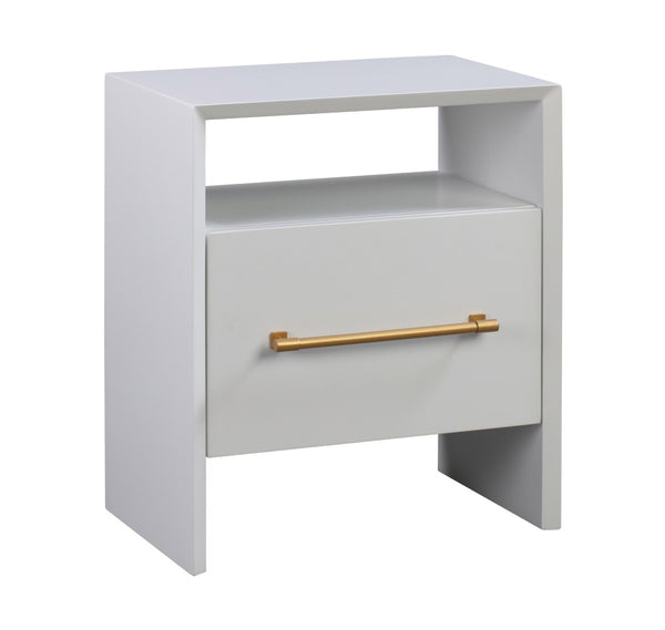 TOV Furniture Libre 23" Modern Nightstand with Soft-Close Drawer and Stylish Gold-Finish Handle for Bedrooms White TOV-B44059