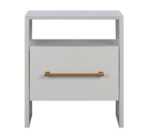 TOV Furniture Libre 23" Modern Nightstand with Soft-Close Drawer and Stylish Gold-Finish Handle for Bedrooms White TOV-B44059