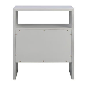 TOV Furniture Libre 23" Modern Nightstand with Soft-Close Drawer and Stylish Gold-Finish Handle for Bedrooms White TOV-B44059