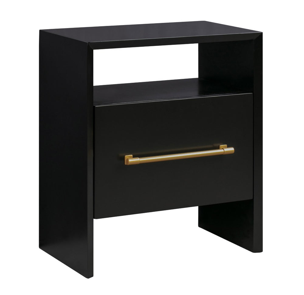 TOV Furniture Libre 23" Modern Nightstand with Soft-Close Drawer and Stylish Gold-Finish Handle for Bedrooms Black TOV-B44060