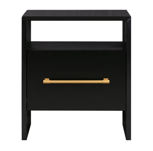 TOV Furniture Libre 23" Modern Nightstand with Soft-Close Drawer and Stylish Gold-Finish Handle for Bedrooms Black TOV-B44060