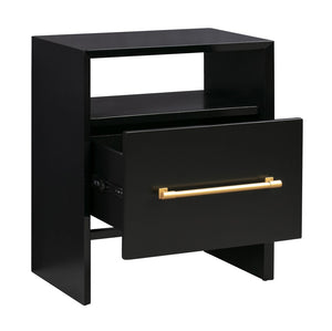 TOV Furniture Libre 23" Modern Nightstand with Soft-Close Drawer and Stylish Gold-Finish Handle for Bedrooms Black TOV-B44060