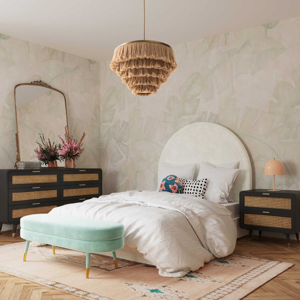 TOV Furniture Christine 62" Black 6-Drawer Dresser – Mid-Century Charm with Cane Accents & Soft-Close Drawers TOV-B44133