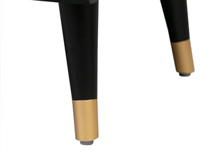 TOV Furniture Christine 27" Black Nightstand with 2 Drawers - Mid-Century Elegance, Cane Webbing & Brass Legs TOV-B44063