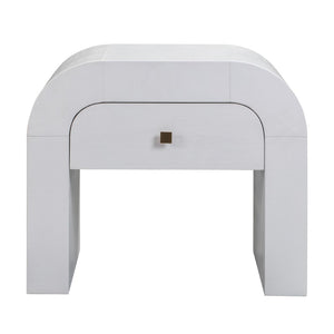 TOV Furniture Hump 26" Arched Nightstand with Soft-Close Drawer for Modern Storage and Elegant Bedroom Style White TOV-B44074