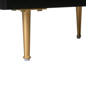 TOV Furniture Trident 62" 6-Drawer Dresser - Modern Minimalist Design with Brass Accents & Soft-Close Storage Drawers Black TOV-B44096