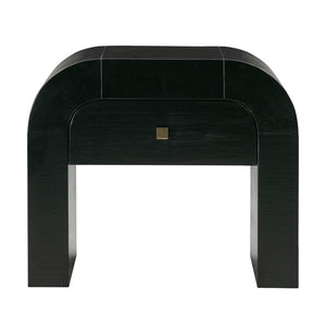TOV Furniture Hump 26" Arched Nightstand with Soft-Close Drawer for Modern Storage and Elegant Bedroom Style Black TOV-B44100