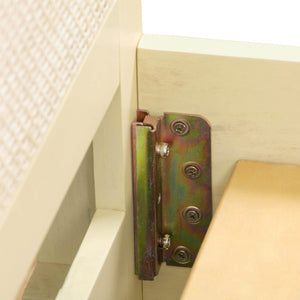 TOV Furniture Sierra Wood & Rattan Bed: Modern-Boho Elegance with Handwoven Cane and Brass Accents for Your Bedroom Buttermilk / Queen TOV-B44103