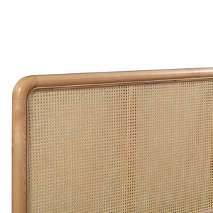 TOV Furniture Kavali Velvet and Cane Bed – Retro Elegance Meets Modern Comfort for a Stylish Bedroom Retreat Blush / Queen TOV-B44117