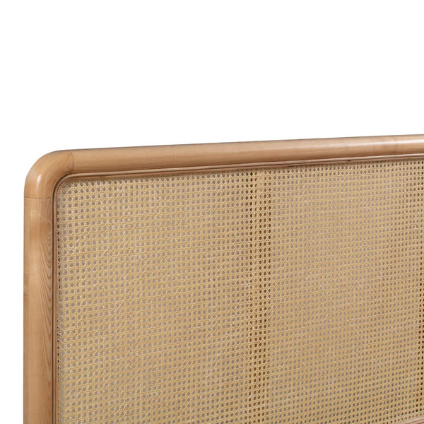 TOV Furniture Kavali Velvet and Cane Bed – Retro Elegance Meets Modern Comfort for a Stylish Bedroom Retreat Blush / King TOV-B44118