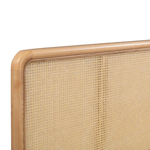 TOV Furniture Kavali Velvet and Cane Bed – Retro Elegance Meets Modern Comfort for a Stylish Bedroom Retreat Grey / King TOV-B44121