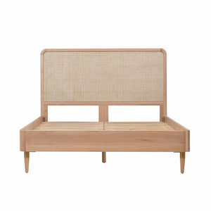 TOV Furniture Carmen Natural Ash and Cane Bed – Elegant, Minimalist Design with Durable Support and Unique Texture Queen TOV-B44158