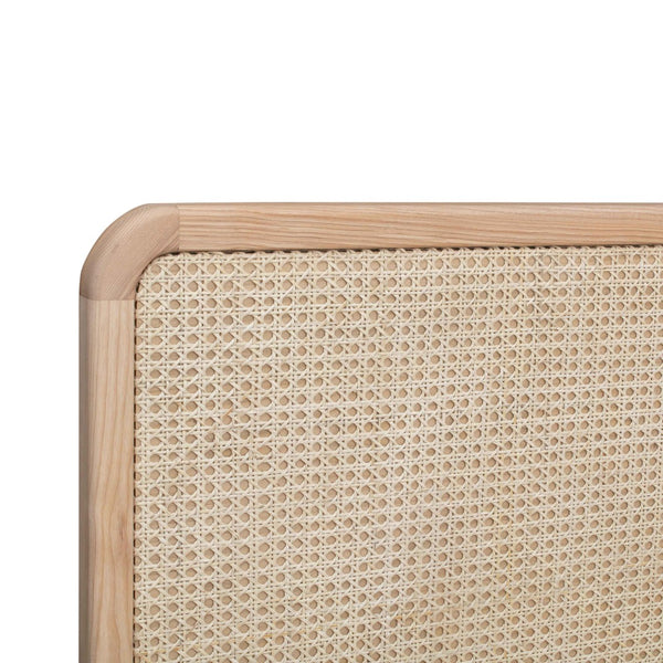 TOV Furniture Carmen Natural Ash and Cane Bed – Elegant, Minimalist Design with Durable Support and Unique Texture Queen TOV-B44158