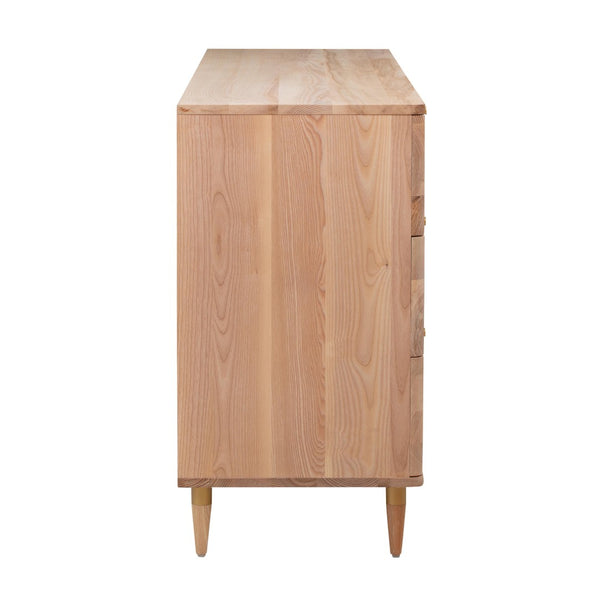 TOV Furniture Carmen 63" Elegant Natural Ash Dresser with Handwoven Cane Accents and Ample Storage Solutions TOV-B44160