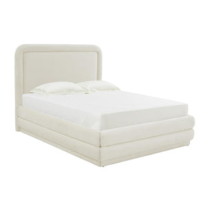 TOV Furniture Briella Velvet Bed: Luxurious Upholstered Elegance with Sturdy Frame for Modern Bedroom Comfort Cream / Full TOV-B44216