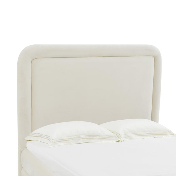 TOV Furniture Briella Velvet Bed: Luxurious Upholstered Elegance with Sturdy Frame for Modern Bedroom Comfort Cream / Full TOV-B44216