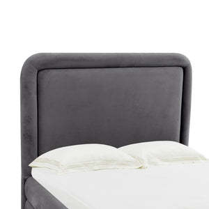 TOV Furniture Briella Velvet Bed: Luxurious Upholstered Elegance with Sturdy Frame for Modern Bedroom Comfort Dark Grey / Full TOV-B44218