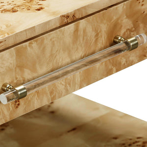 TOV Furniture Brandyss 26" Burl 2-Drawer Nightstand - Elegant Storage Solution with Rustic Brass Accents for Bedrooms Natural TOV-B54189